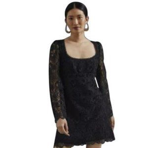 Anthropologie Size 8 Black Lace Maeve Cocktail Dress